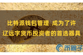 比特派钱包管理  成为了许辽远字货币投资者的首选器具
